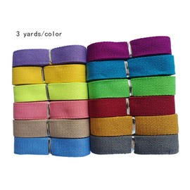 Cotton Webbing 1.5 Inch 36 Yards 12 Colors Mediumweight Polyester Cotton Strap Webbing for Cloth Tote Bags Leash Straps DIY Crafts Outdoor Accessories (1.5 Inch-36 Yards-812, Mixed Color 12)