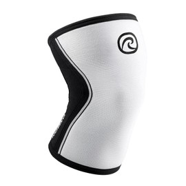 Rehband Knee Support for Weight Training, Knee Support for Cross Fit and Heavy Training, Knee Sleeve Made of 5 mm Neoprene, Available in Many Colours and Sizes, Unisex, Colour: White, Pack of 1, Size: S