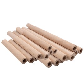 20 PCS Hollow Wooden Rods, Hollow Wood Sticks Round Wooden Dowel Rod 2 Sizes (7.9'' and 3.9''), Unfinished Beech Wood Rods Natural Wood Round Sticks for DIY Crafts Arts Projects