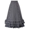 Steampunk Gothic Victorian Pirate Skirt Bustle Style (Black Grey Whit,M)