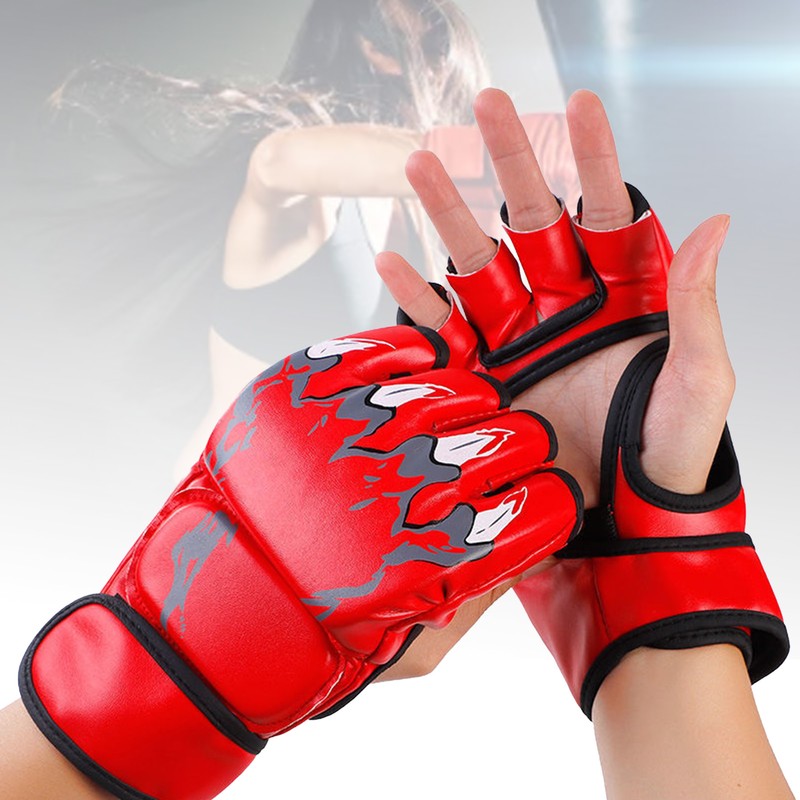 Half Finger Boxing Gloves Punching Bag Open Palms Fighting Kickboxing