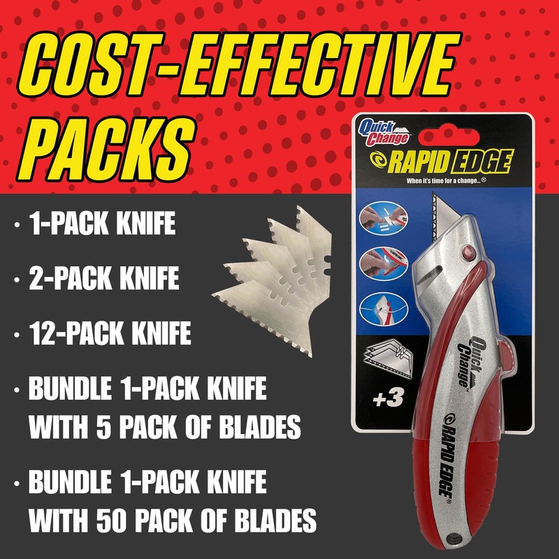 Rapid Edge Quick-Change Utility Knife, Heavy-duty Razor Knife with String