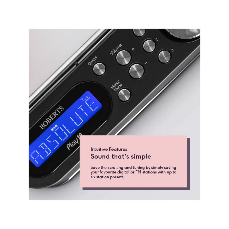 Roberts Play10 DAB/DAB plus/FM Digital Radio with Simple Presets -