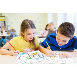 90shine 24PCS Summer Coloring Books for Kids in Bulk Ages 4-8, End of The Year Gifts from Teacher for Students Beach Pool Birthday Party Favors (5"x7")