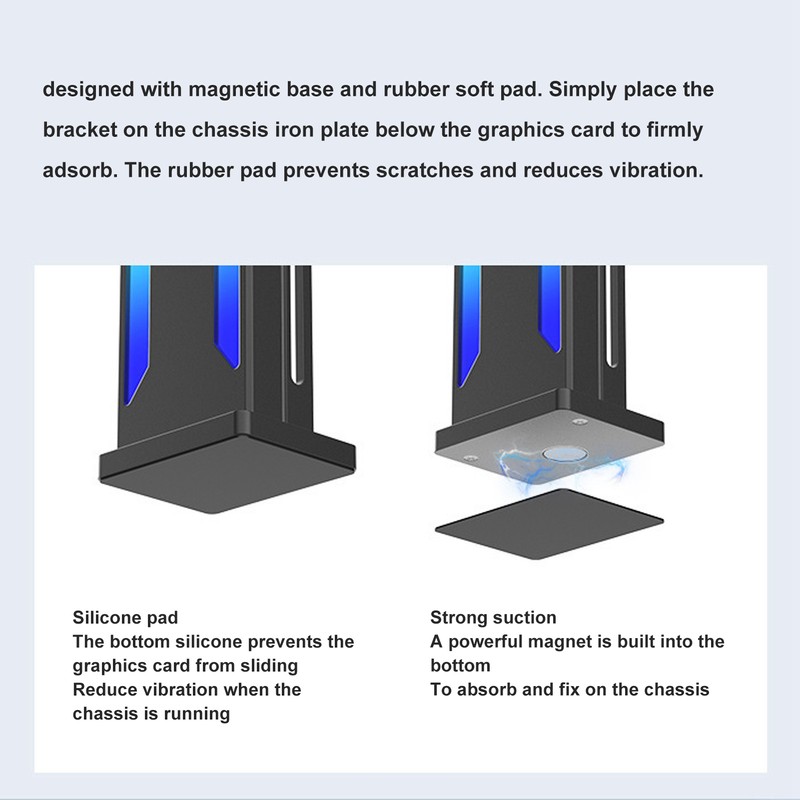 GPU Support Bracket ARGB Aluminium Alloy Magnetic Base Sliding Adjustable