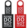 Hoxfly 2 Pcs Double Sided Door Signs, 8.5x21.5cm PU Leather