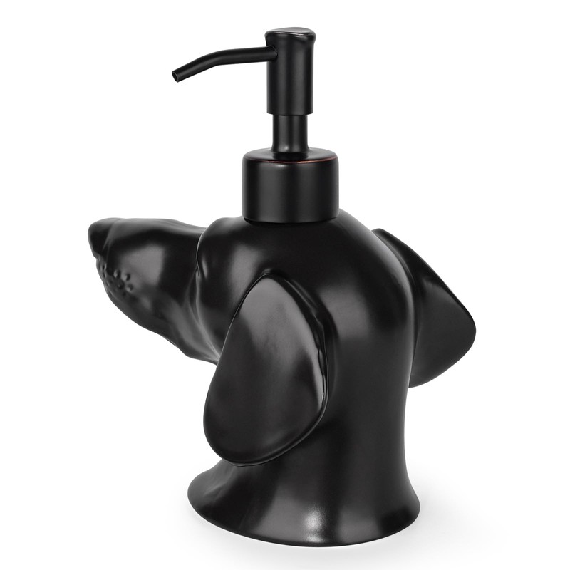 NEWHENGS Dachshund Dog Shaped Soap/Lotion/Hand Sanitizer Ceramic Stainless Steel Pump
