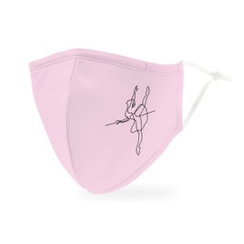 Weddingstar 3-Ply Adult Washable Cloth Face Mask Reusable and Adjustable with Filter Pocket - Pink Ballerina
