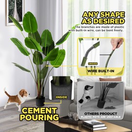 Coonoble Bird of Paradise 6 FT Artificial Plant, Outdoor Faux Topiary Trees with Planters,6 Feet Fake Floor Plant Potted for Front Porch Home Office Living Room Green Décor Fall Decorations