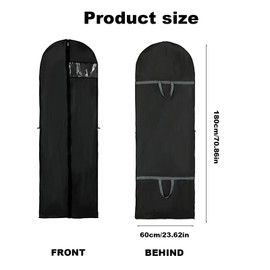Dress Bags Covers Long, Clothes Covers, Lightweight Eco Friendly Long Dress Bags Covers with Zip Waterproof Breathable Garment Storage Bags for Storage and Travel(Black)