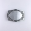 Antique Brushed Silver Blank Belt Buckle Boucle de ceinture for