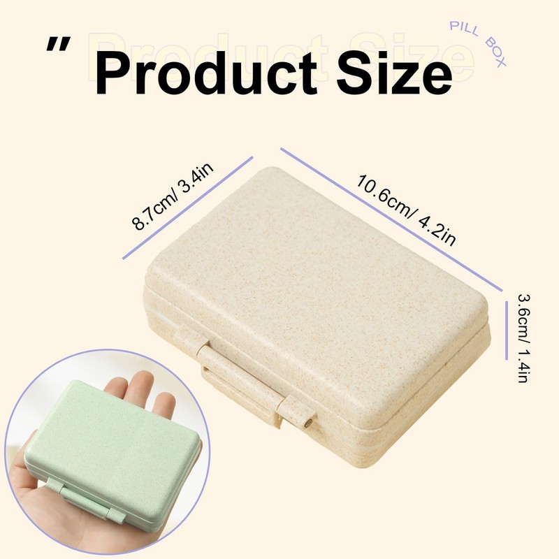 Wopanxye Travel Pill Organizer, 9 Compartments Portable Small Pill Box