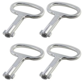 Hyamass Electrical Cabinet Key Set - 4-Pack Aluminum Alloy Safety Keys for Water Meter Box & Utility Cabinets (54x40mm/5mm Hole) | Professional Anti-Corrosion Lock Keys with Ergonomic Grip