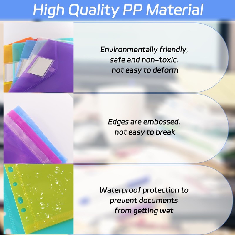 BEASAFY Pack of 16 A4 Document Wallets Filing 8 Colours
