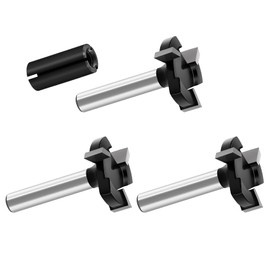 Spoilboard Surfacing Router Bit 6mm Shank 4pcs, Extra Large 25mm Cutting Diameter, Slab Flattening Router Bit Planing Bit Wood Planing Bit with Router Collet(Carbide-3 Wings)