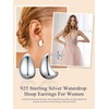 Suplight Waterdrop Hoop Earrings for Women, Sterling Silver Dupes Earrings