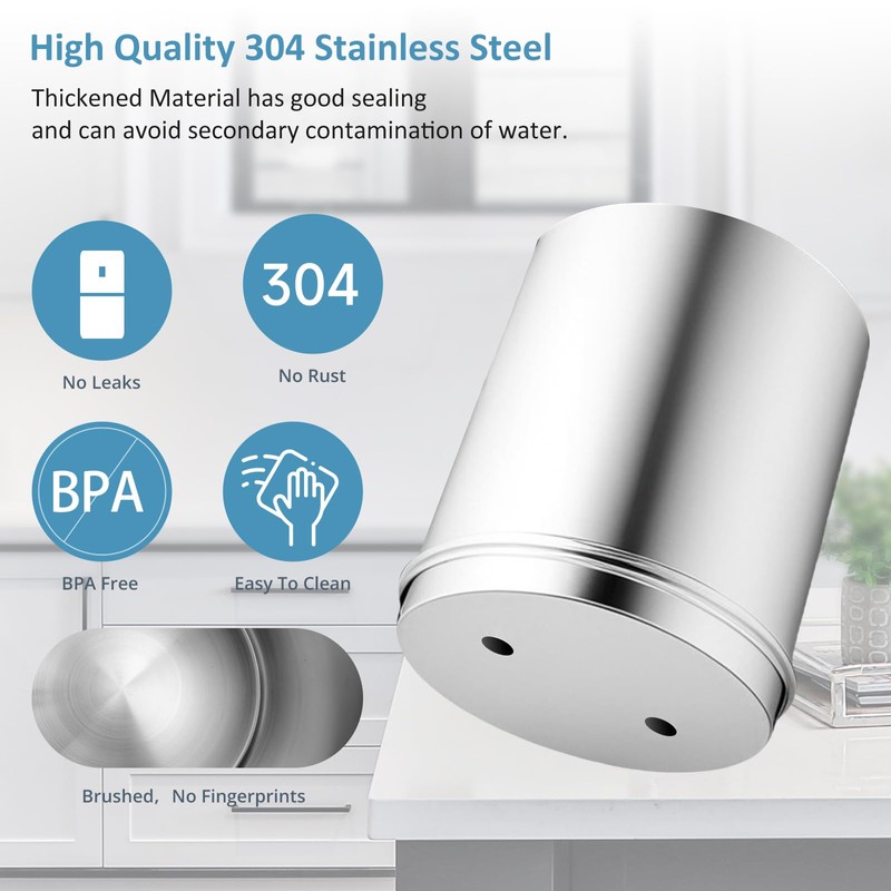 LYCDMONT 2.25G Ultra-Filtration Gravity Water Filter System，304 Stainless Steel Countertop