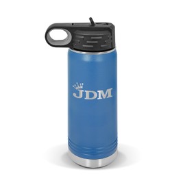 RDW JDM King Water Bottle 20 oz - Laser Engraved w/Flip Top Removable Straw - Polar Camel - Stainless - Vacuum Insulated - Drinkware - Crown Royalty -Blue