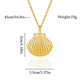 YUYWWAN Golden Shell Necklace, Summer Gold Conch Necklaces, Summer Beach Chain Women, Vintage Summer Holiday Shell Necklaces, Accessories Necklace for Girls, Mothers Lovers, Alloys, No Gemstone