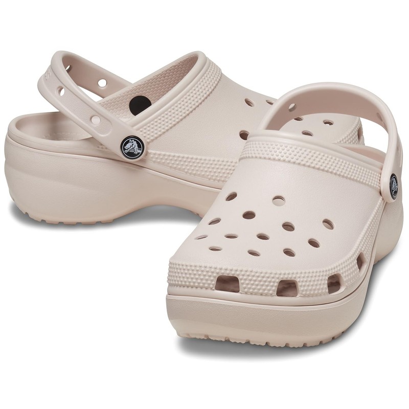 Crocs Womens Classic Platform Clog, Quartz, 6