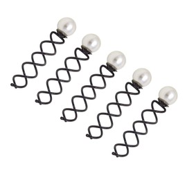 Honbay 10PCS Black Round Head Spiral Bobby Hair Pins Twist Screw Hair Pins Spin Pins Bun Stick Pick 14mm Dia Pearl