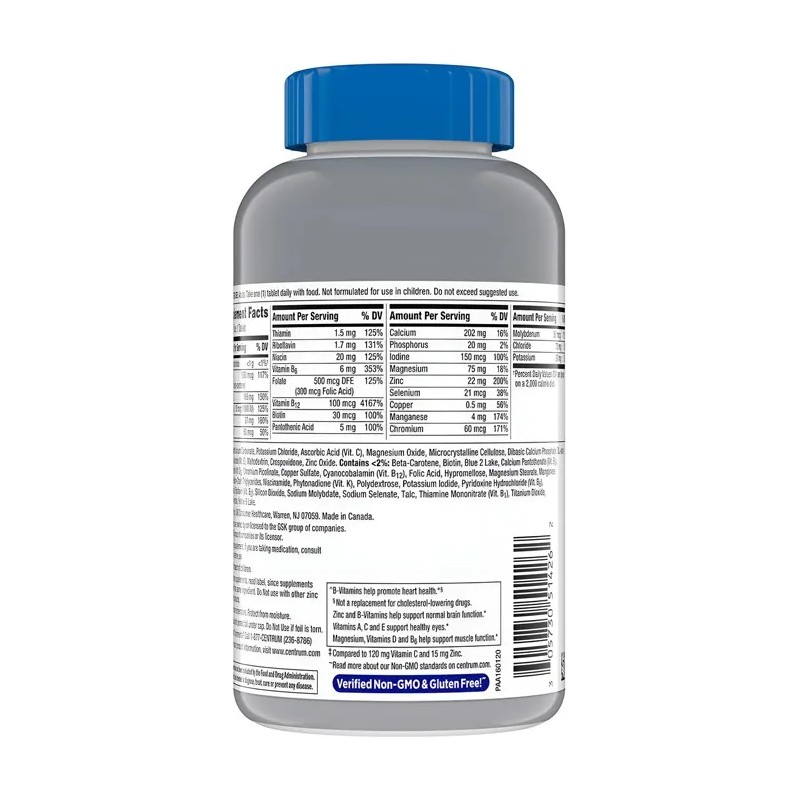 Paq. Centrum Silver Men & Women 50+ (550 Tabletas) Vitaminas