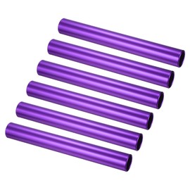 PATIKIL Aluminum Relay Batons, 6 Pcs Field Track Relay Events Baton for Race Gym Track and Field Equipment Class Games Outdoor Sports Running Practice, Purple