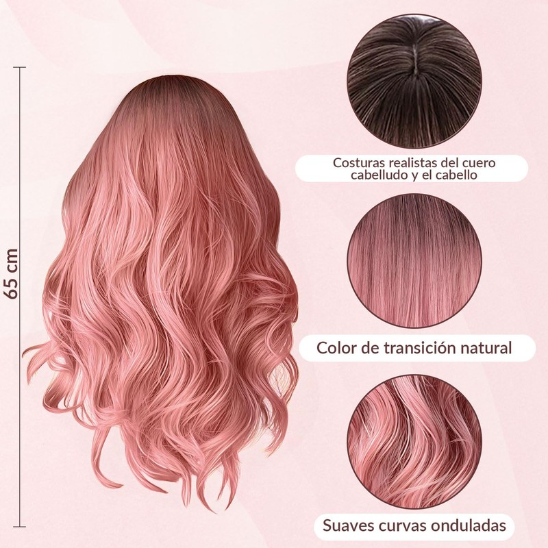 HomeChi Peluca Ondulada Rizada Ombre, Pelucas de Lolita de Onda