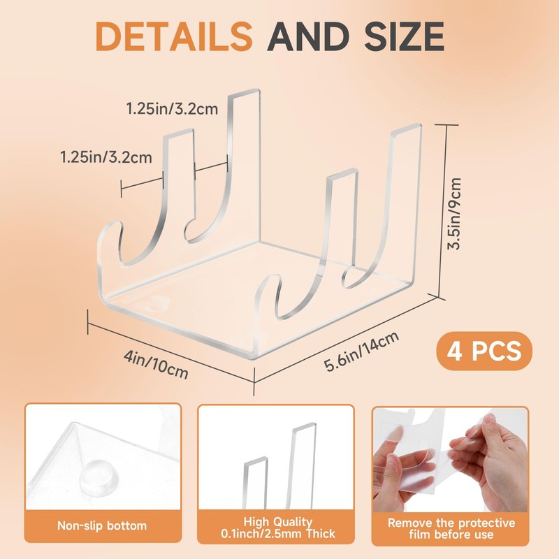 Affbei 8 Pcs Acrylic Dinnerware Display Stand - 4 Pcs