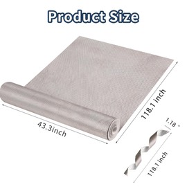 Faraday Fabric 43" x 118" with 118" Tape, Military Grade Faraday Cage for EMP ＆ EMF, WiFi, Cell