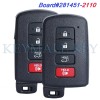 keymalll 2 281451-2110 Smart Prox Remote Key Fob for Toyota