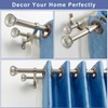 Double Curtain Rods for Window 72 to 144 Inch, Brushed