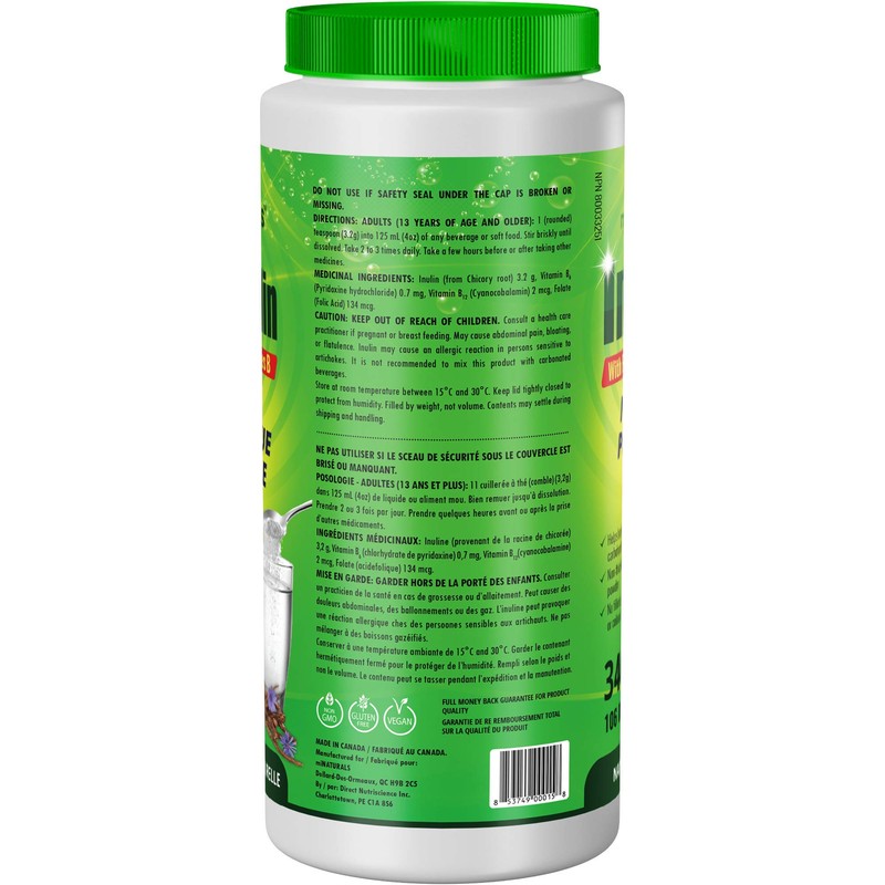Pure Inulin Fiber Powder - Natural Prebiotic Fibre Supplement (340g