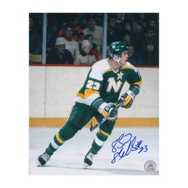 Brian Bellows Signed Minnesota Hockey Vintage 8x10 Photo