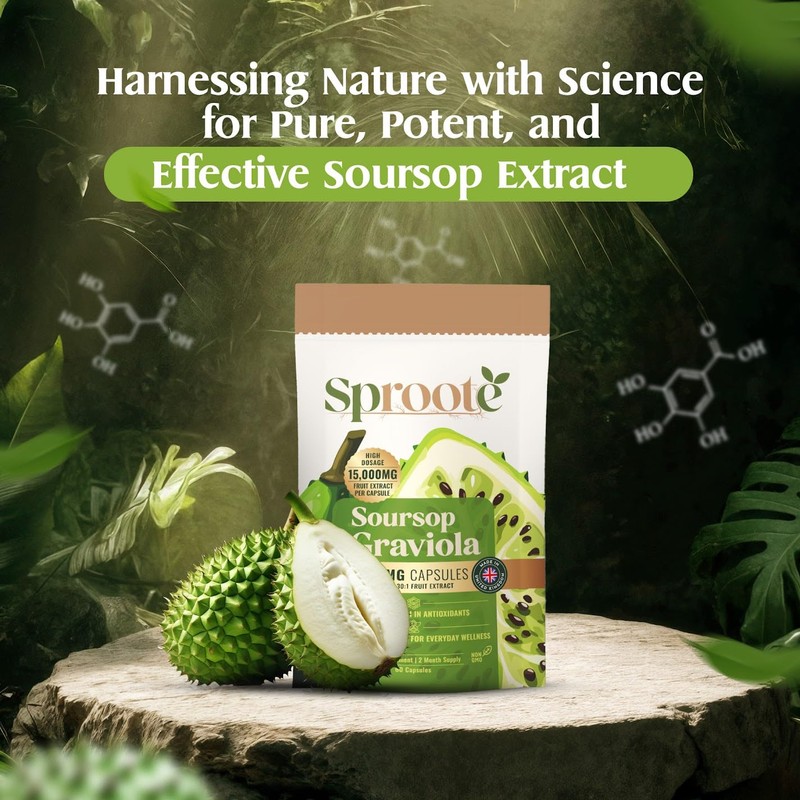 Sproote Soursop Capsules | 15,000mg High Strength Graviola Extract |