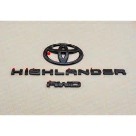 Toyota Gloss Black out 2020-2022 TOYOTA Highlander Overlay Emblem Kit  AWD GEN OEM