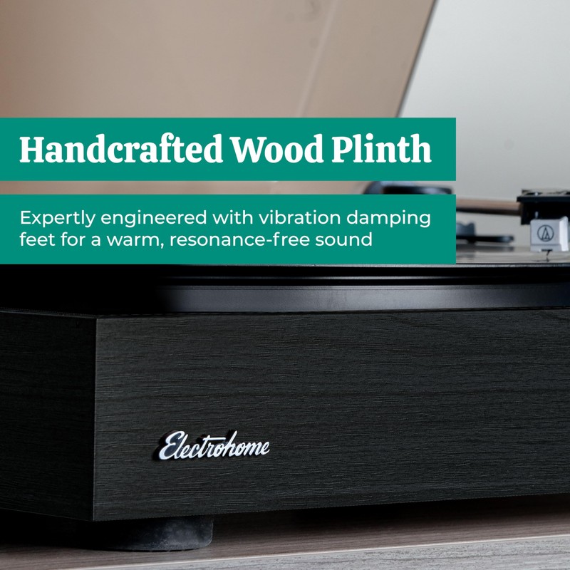 Electrohome Montrose Vinyl Record Player 2-Speed Belt-Drive Turntable, with Audio-Technica