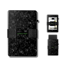 CRBNCNCPT® Forged Carbon Card Case with RFID Protection for Men, Pop Up Wallet for Credit Cards, Smart Credit Card Holder with Strap for Banknotes, High-Quality Aluminium Frame in Black, black,