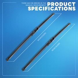HEVLE Windshield Wiper Blades, Car Wiper Blade, Premium All-Season Windshield Wiper Blades, Wiper Blades Easy Install & Durable Stable Quiet Universal Car Accessories for Most Car (24IN+19IN)