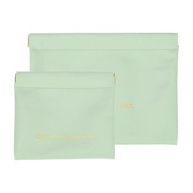 sourcing map 2pcs Small Makeup Bag for Purse, PU Portable Pocket Cosmetic Bag Self-Closing Organizer Pouch for Coin Change Cards Key, Green