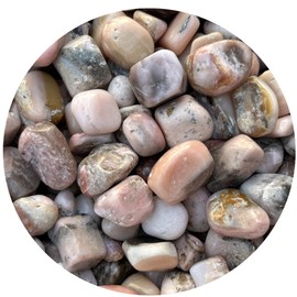 WHOLESALE Pink Opal Tumbled Stones, Polished Pink Opal Gemstone, Pink Opal Polished Rocks (Pink Opal, 0.5 Pound)
