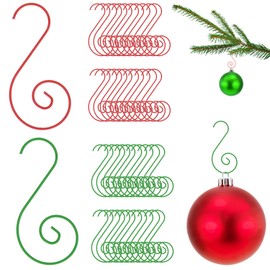 CHEERYMAGIC Christmas Ornament Hooks, 40PCS S-Shaped Bauble Hooks Metal Christmas Tree Hangers Hook for Xmas Party Balls Decorations Home Wedding DIY Crafts Hanging Decor A3SGZ (A)
