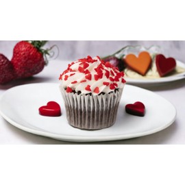 EDIBLE ACCENTS RED HEARTS- Gluten-free, Egg Free, Nuts Free, Kosher, Sprinkle Medley Mix, For Baking, Decorating, Cookies, Cupcakes, Cakes, Topping, Jimmies, Sugar Shapes