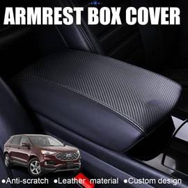 XITER Protector De Cubierta De Reposabrazos De Coche, 1 Almohadilla De Cuero Para Consola Central Apta Para Edge 2015-2023, Accesorios Interiores Protectores De Caja De Reposabrazos De Consola Central