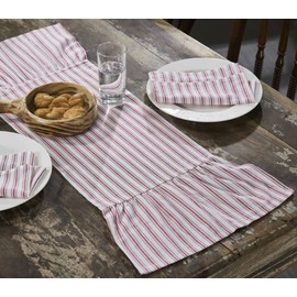 Servilletas rojas atemporales, juego de 4, decoración de mesa de campo rural, Navidad y vacaciones, rayas rojas y blancas, 18 pulgadas de largo x 18 pulgadas de ancho