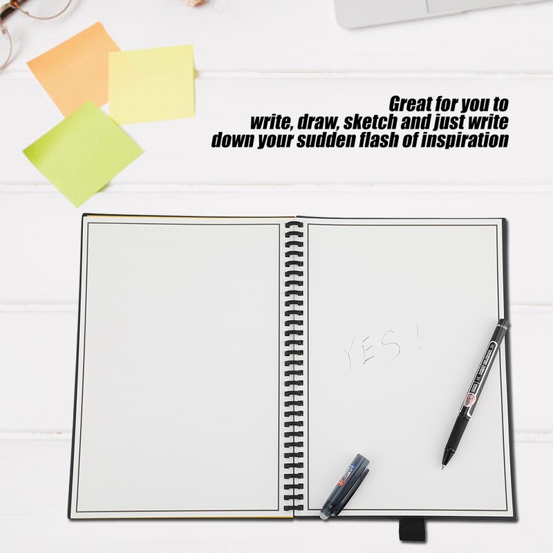 Smart Reusable Erasable Notebook with Pen for Writing Drawing Support