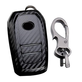 KUNIO Key Fob Cover fit for Toyota Yaris Cross Yaris Hybrid Rav4 Aygo GR Sport 2020 2021 2022 2023 ABS Key Cover Key Protection Key Chain 2 Buttons C Black