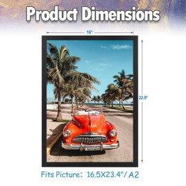 AUEAR, A2 Picture Frame Black Set of 2, 16.5 x 23.4 Poster Frame Wall Mounted Horizontal and Vertical