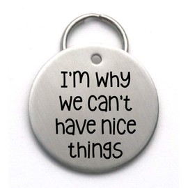 Funny Engraved Dog Tag - I'm Why We Can't Have Nice Things