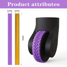 8Pcs Luggage Wheel Covers, Suitcases Wheel Covers, Silicone Luggage Protector, Durable, Mute and Shock Absorption, Waterproof (Purple)